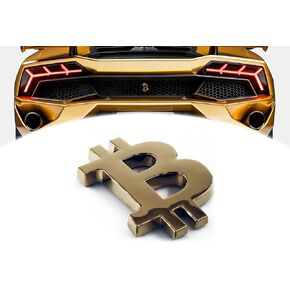 3D Bitcoin Sticker Decal - Accessory for Bitcoin Miner Node Car Truck or Lambo (Metallic Gold)