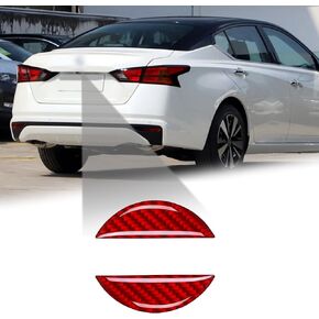 Compatible with Rear Trunk Logo Insert Cover Trim Carbon Fiber Rear Tailgate Emblem Badge Decoration Sticker for Nissan Altima 2020 2021 (2Pcs Red)