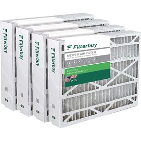 Filterbuy 21x21x5 Air Filter MERV 8 Dust Defense (4-Pack), Pleated HVAC AC Furnace Air Filters Replacement for Rheem, Ruud, and Protech (Actual Size: 20.63 x 20.63 x 4.38 Inches)