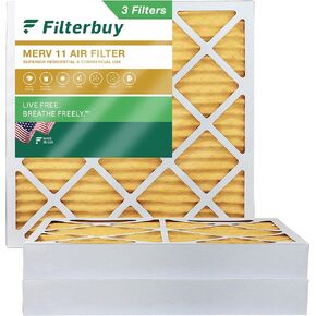 Filterbuy 20x20x4 Air Filter MERV 11 Allergen Defense (3-Pack), Pleated HVAC AC Furnace Air Filters Replacement (Actual Size: 19.38 x 19.38 x 3.63 Inches)