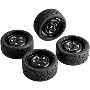 4PCS RC Car 65mm Tires and Wheels for 1:10 RC On-Road Touring Car Traxxas HSP Tamiya HPI Kyosho Parts (Black)