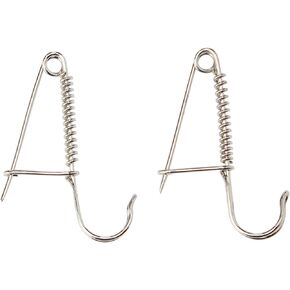 Lacis AW05-SILVER Knitting Pin Pair, Silver, 1.5" tall, 1" wide and 1/8" deep