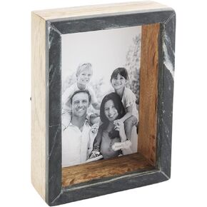 Mud Pie 5X7 Black Marble Block Frame, Large, 5 x 7