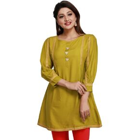 Maple Clothing Indian Cotton Tunic Top Women's Short Kurti Kurta from India