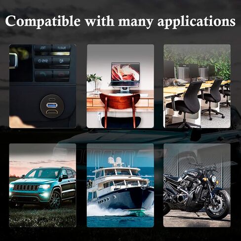 Dual USB 3.0 & HDMI Male to Female Car USB Flush Mount Extension Cable USB 3.0 Dash Mount for Car Truck Boat Motorcycle - 3ft in Kuwait