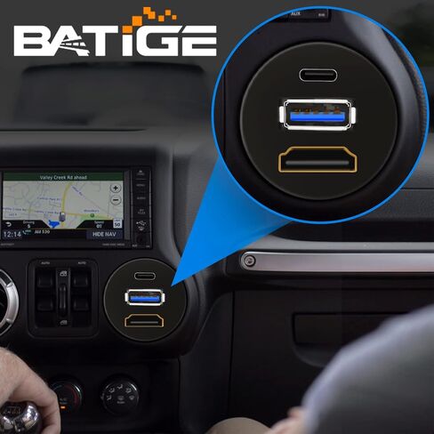 Dual USB 3.0 & HDMI Male to Female Car USB Flush Mount Extension Cable USB 3.0 Dash Mount for Car Truck Boat Motorcycle - 3ft in Kuwait