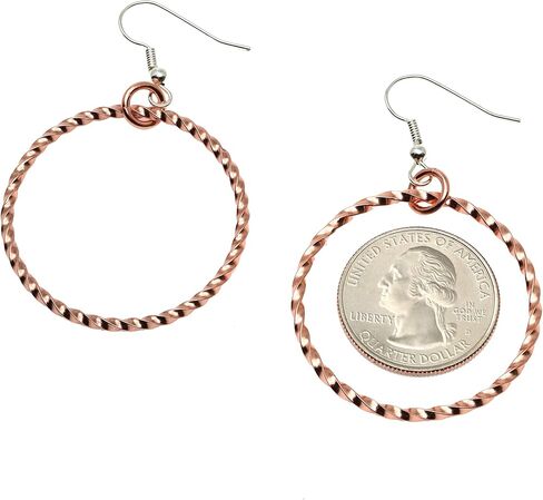 أقراط نحاسية ملتوية – أقراط نحاسية مصنوعة يدوياً – مضادة للتشويه in Kuwait