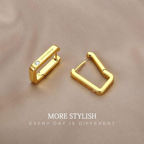 أقراط دائرية ذهبية للنساء 18 قيراط مطلية بالذهب خفيفة الوزن لا تسبب الحساسية مكعب زركونيا مكتنزة مفتوحة أقراط صغيرة للنساء والفتيات والرجال هدية مجوهرات أنيقة in Kuwait