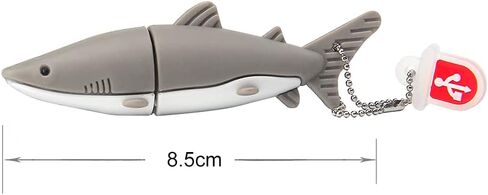 محرك فلاش USB سعة 32 جيجابايت على شكل قرش رمادي لطيف محرك أقراص USB محركات أقراص الإبهام USB 2.0 عصا ذاكرة لتخزين البيانات الخارجية in Saudi Arabia