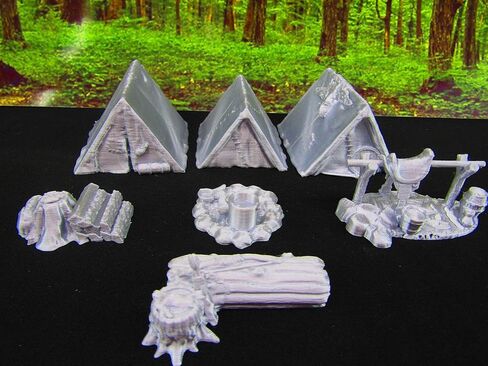 Hero's Hoard Adventurer's Camp w/ Tents Campfire and More 28mm Miniature Hero's Scale Scatter Terrain RPG Tabletop Fantasy Games Dungeon's and Dragons in Saudi Arabia