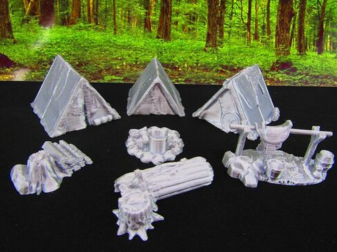 Hero's Hoard Adventurer's Camp w/ Tents Campfire and More 28mm Miniature Hero's Scale Scatter Terrain RPG Tabletop Fantasy Games Dungeon's and Dragons in Saudi Arabia