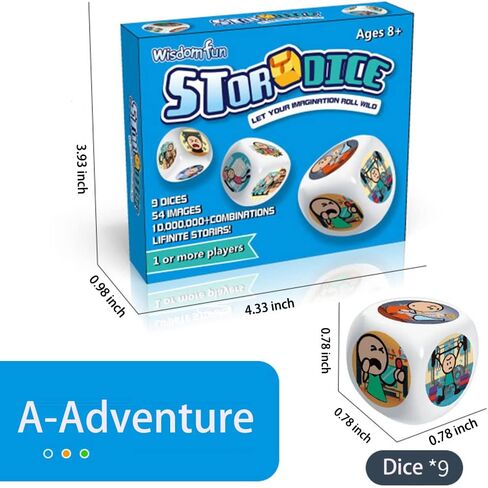 Happy Story 9 Colorful Cubes Bundle Dices - A Happy Travels Telling Cubes and Oral Language Dice 54 Images Unlimited Stories Combination Iconic Storytelling Game Imaginative Play for Kids in Saudi Arabia