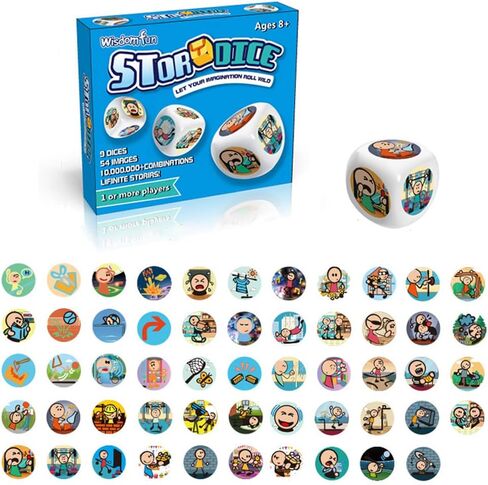 Happy Story 9 Colorful Cubes Bundle Dices - A Happy Travels Telling Cubes and Oral Language Dice 54 Images Unlimited Stories Combination Iconic Storytelling Game Imaginative Play for Kids in Saudi Arabia