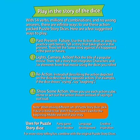 Happy Story 9 Colorful Cubes Bundle Dices - A Happy Travels Telling Cubes and Oral Language Dice 54 Images Unlimited Stories Combination Iconic Storytelling Game Imaginative Play for Kids in Saudi Arabia