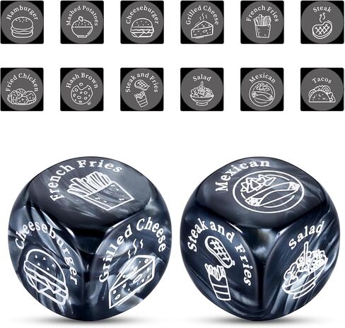 2Pcs Anniversary Birthday Gifts for Women Men Wedding Gifts for Boyfriend Girlfriend Her Food Decider Dice Decision Maker Retirement Gifts for Women Couple Date Night Gift Ideas Friendship Gifts in Saudi Arabia