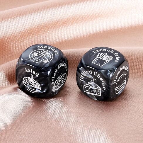 2Pcs Anniversary Birthday Gifts for Women Men Wedding Gifts for Boyfriend Girlfriend Her Food Decider Dice Decision Maker Retirement Gifts for Women Couple Date Night Gift Ideas Friendship Gifts in Saudi Arabia