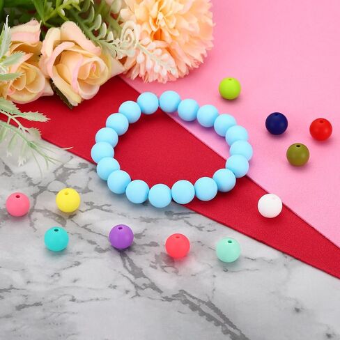 PATIKIL 12mm Silicone Beads, 100PCS Silicone Beads Bulk Spacer Beads Focal Cute for Pens Keychain Bracelets Necklace Jewelry Making, Red in Saudi Arabia