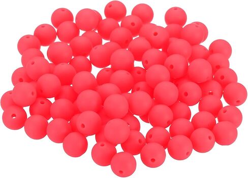 PATIKIL 12mm Silicone Beads, 100PCS Silicone Beads Bulk Spacer Beads Focal Cute for Pens Keychain Bracelets Necklace Jewelry Making, Red in Saudi Arabia
