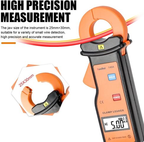 140A Digital Current Clamp Meter Measures AC Current to 60.00A Measures AC/DC Voltage to 600 V, Resistance and Continuity, Data Strorage Can be Uploaded to PC in Saudi Arabia