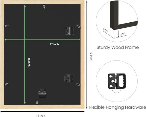 مجموعة إطارات باللون البيج مقاس 12 × 16 مكونة من إطار صور مقاس 3-12 × 16 مع زجاج شبكي، وإطارات خشبية طبيعية مقاس 12 × 16 لفن الحائط، وإطار ملصقات خشبي مقاس 12 × 16 للتركيب على الحائط، وإطار خشبي مقاس 12 × 16 بوصة in Kuwait