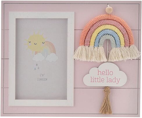 إطار صور خشبي من بيتي شيري مع سيدة صغيرة بألوان قوس قزح من مكرامية in Kuwait