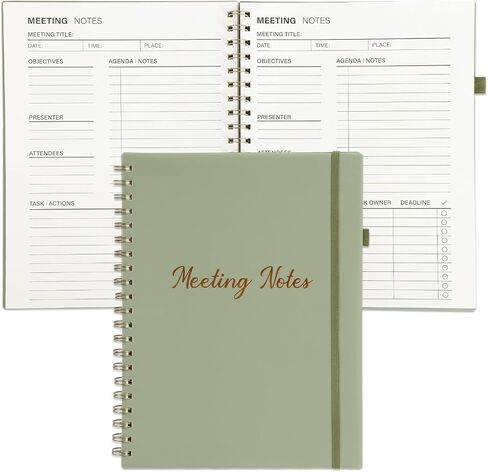 EOOUT Meeting Notebook for Work Organization, Work Planner Notebook with Action Items, 8.5×11, 160 Pages Note Taking Office/Business Meeting Notes Agenda Organizer for Men & Women in Saudi Arabia