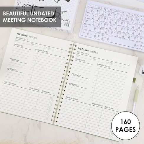 EOOUT Meeting Notebook for Work Organization, Work Planner Notebook with Action Items, 8.5×11, 160 Pages Note Taking Office/Business Meeting Notes Agenda Organizer for Men & Women in Saudi Arabia