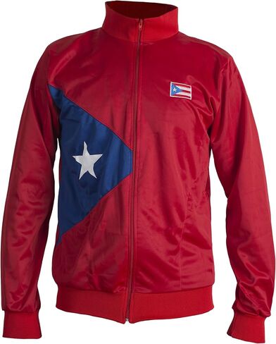 سترة رياضية باللون الأحمر لبورتوريكو مع العلم الوطني الكاريبي سترة رياضية للرجال in Kuwait