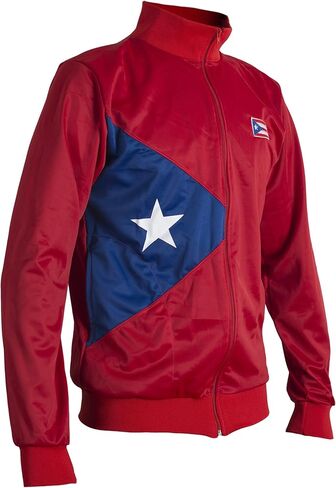 سترة رياضية باللون الأحمر لبورتوريكو مع العلم الوطني الكاريبي سترة رياضية للرجال in Kuwait