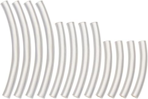 Beebeecraft 1 Box 12Pcs Curved Tube Beads 925 Sterling Silver 3 Size Curved Column Noodle Loose Spacer Beads for DIY Bracelet Necklace Jewellery Making in Saudi Arabia