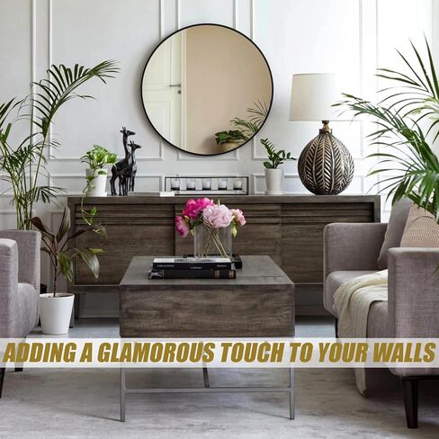 مرآة مستديرة، مرآة مستديرة سوداء مقاس 24 بوصة، مرآة حمام مستديرة، مرآة دائرية للجدار، مرايا دائرية لديكور الحائط، مرايا مستديرة لغرفة النوم، غرفة الزينة، غرفة المعيشة in Kuwait