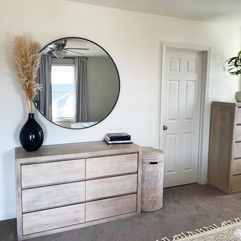 مرآة مستديرة، مرآة مستديرة سوداء مقاس 24 بوصة، مرآة حمام مستديرة، مرآة دائرية للجدار، مرايا دائرية لديكور الحائط، مرايا مستديرة لغرفة النوم، غرفة الزينة، غرفة المعيشة in Kuwait