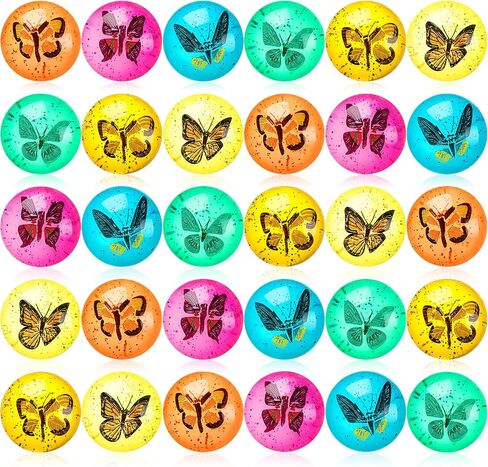 30 Pcs Butterfly Bouncy Balls High Bounce Balls with 3D Butterfly Inside Pinata Stuffers Butterfly Party Favors Outdoor Butterfly Toy for Boys Girls Birthday Party Easter Filling, 1.7'' in Saudi Arabia