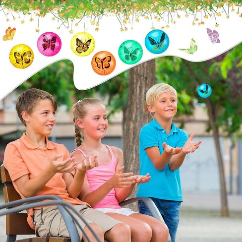 30 Pcs Butterfly Bouncy Balls High Bounce Balls with 3D Butterfly Inside Pinata Stuffers Butterfly Party Favors Outdoor Butterfly Toy for Boys Girls Birthday Party Easter Filling, 1.7'' in Saudi Arabia