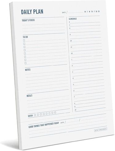 لوحتان للتخطيط اليومي من Tumbleweeds - قائمة المهام - مفكرة مقاس 8.5 × 11 بوصة - منظم - مخطط أكاديمي وعمل - مجلة - مخطط وجبات - مخطط صندوق الوقت - دفاتر ملاحظات للعمل والمدرسة - 50 ورقة in Kuwait