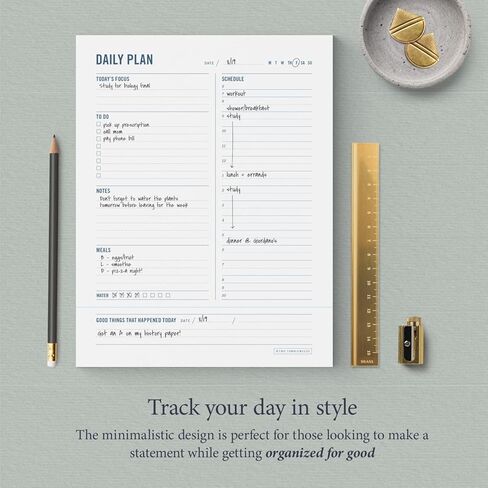 لوحتان للتخطيط اليومي من Tumbleweeds - قائمة المهام - مفكرة مقاس 8.5 × 11 بوصة - منظم - مخطط أكاديمي وعمل - مجلة - مخطط وجبات - مخطط صندوق الوقت - دفاتر ملاحظات للعمل والمدرسة - 50 ورقة in Kuwait