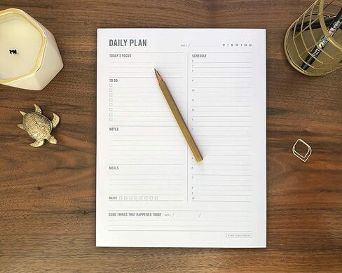 لوحتان للتخطيط اليومي من Tumbleweeds - قائمة المهام - مفكرة مقاس 8.5 × 11 بوصة - منظم - مخطط أكاديمي وعمل - مجلة - مخطط وجبات - مخطط صندوق الوقت - دفاتر ملاحظات للعمل والمدرسة - 50 ورقة in Kuwait