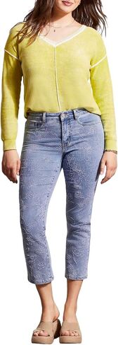 Tribal Women's Audrey Emroidered Straight Crop Jeans in Saudi Arabia