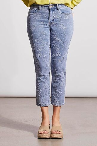 Tribal Women's Audrey Emroidered Straight Crop Jeans in Saudi Arabia