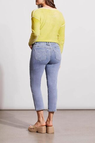 Tribal Women's Audrey Emroidered Straight Crop Jeans in Saudi Arabia