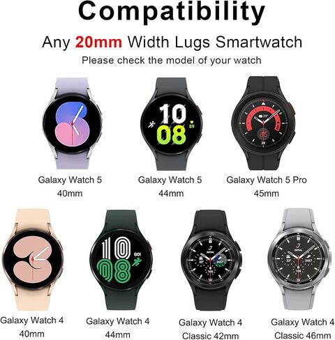 Tobfit Braided Nylon Bands Compatible with Samsung Galaxy Watch 5 Bands 40mm 44mm / Galaxy Watch 4 Bands 40mm 44mm, Samsung Galaxy Watch 5 Pro Watch Bands 45mm Stretchy Elastic Straps Fabric Wristband in Saudi Arabia