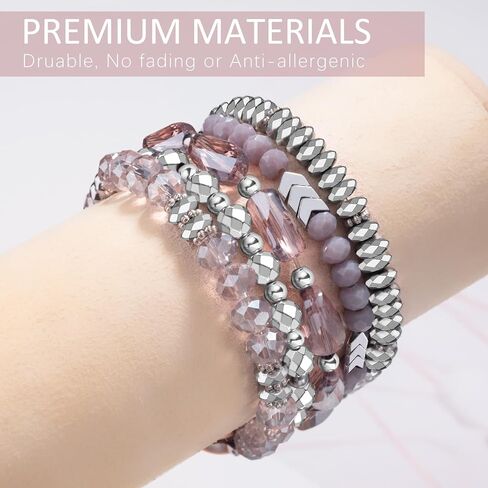 V-MORO Beaded Bracelet Band Compatible for Apple Watch Bands 38mm/40mm/41mm/42mm/44mm/45mm Women, Dressy Fancy Crystal Elastic Stretchy Strap for iwatch Series 8/7/SE/6/5/4/3/2/1 Rose Gold in Saudi Arabia