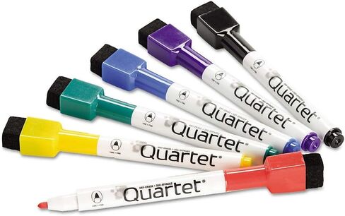 Quartet Magnetic Dry Erase Markers, Fine Point, ReWritables, Mini, Magnetic, Assorted Colors, 6 Pack (51-659312Q) in Saudi Arabia