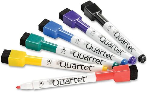 Quartet Magnetic Dry Erase Markers, Fine Point, ReWritables, Mini, Magnetic, Assorted Colors, 6 Pack (51-659312Q) in Saudi Arabia