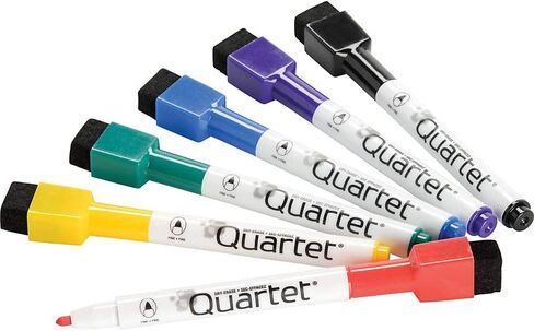Quartet Magnetic Dry Erase Markers, Fine Point, ReWritables, Mini, Magnetic, Assorted Colors, 6 Pack (51-659312Q) in Saudi Arabia