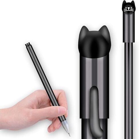 IBosins 12 قطعة قلم قطة لطيف 0.5 مم جل أقلام Kawaii أقلام سوداء ذات نقطة كروية أقلام يابانية للوازم المكتبية المدرسية للقطط ملحقات Kawaii لمحبي القطط in Kuwait
