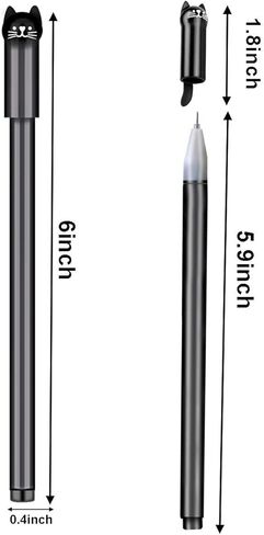 IBosins 12 قطعة قلم قطة لطيف 0.5 مم جل أقلام Kawaii أقلام سوداء ذات نقطة كروية أقلام يابانية للوازم المكتبية المدرسية للقطط ملحقات Kawaii لمحبي القطط in Kuwait