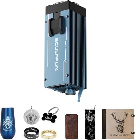 وحدة ليزر الأشعة تحت الحمراء SCULPFUN IR-2 1064nm لـ S6 Pro/S9/S10/S30/S30 Ultra/A9 لحفارة الليزر، نقطة ليزر فائقة الدقة 0.03 مم، نقش عالي الدقة على المعدن والبلاستيك والأكريليك والمجوهرات والذهب والفضة in Kuwait