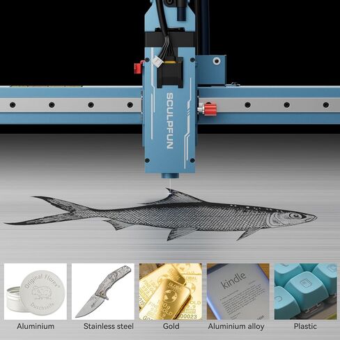 وحدة ليزر الأشعة تحت الحمراء SCULPFUN IR-2 1064nm لـ S6 Pro/S9/S10/S30/S30 Ultra/A9 لحفارة الليزر، نقطة ليزر فائقة الدقة 0.03 مم، نقش عالي الدقة على المعدن والبلاستيك والأكريليك والمجوهرات والذهب والفضة in Kuwait