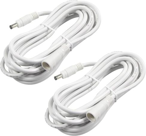 DC Power Extension Cable 12ft - Heavy Duty 18AWG DC Barrel Plug Extension Cord, DC Power Adapter Cord, 2.1x5.5mm Jack Male to Female for Monitor/CCTV System/IP Camera/LED Strip Devices in Kuwait